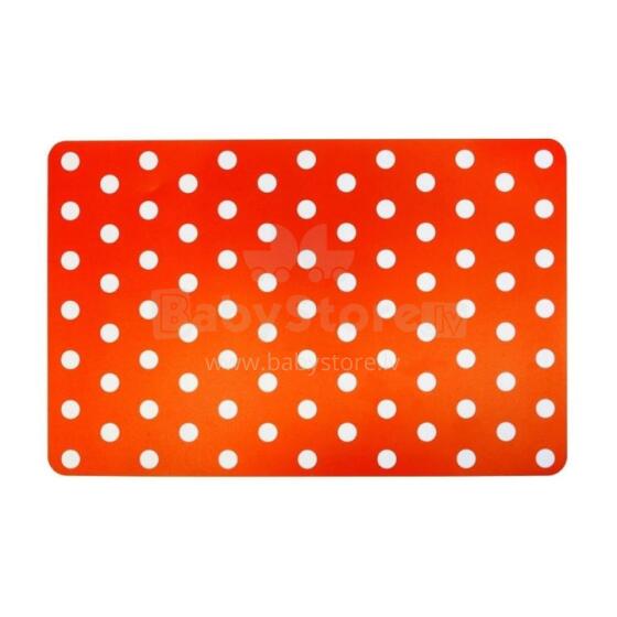 Placemat 43.5 x 28 cm red with white dots
