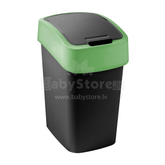 Trash can Flip Bin 9L black/green