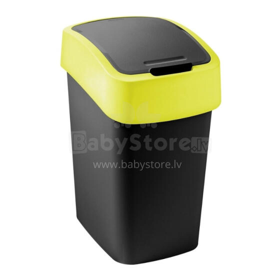 Trash can Flip Bin 9L black/yellow