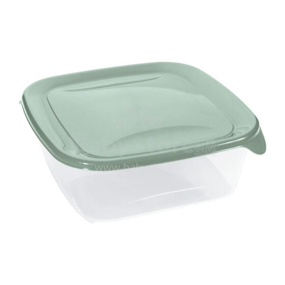 Square food container 1.7L Fresh&amp;amp;Go green
