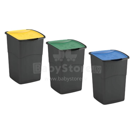 Waste bin set 3 pcs. Koral BIn 47L black/mix