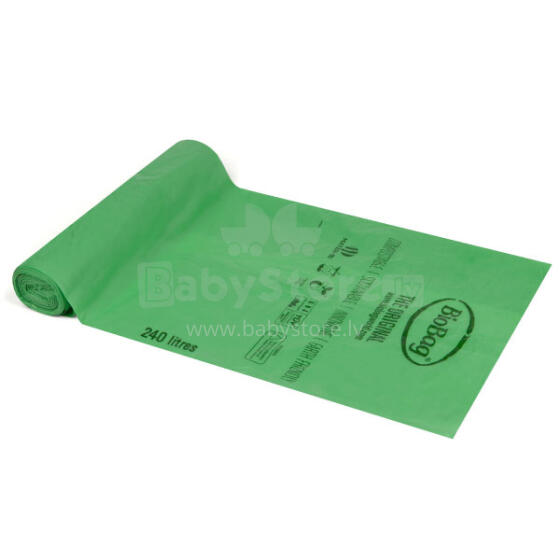 Compostable garbage bags BioBag 240L (12 pcs. per roll) 17mkr. 87x150cm green
