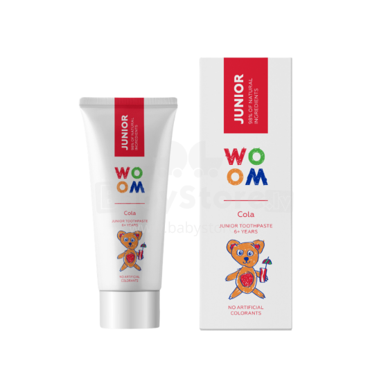 Woom Kids Junior Cola Art.290528 Natural toothpaste for children 6+ years old, 50 ml