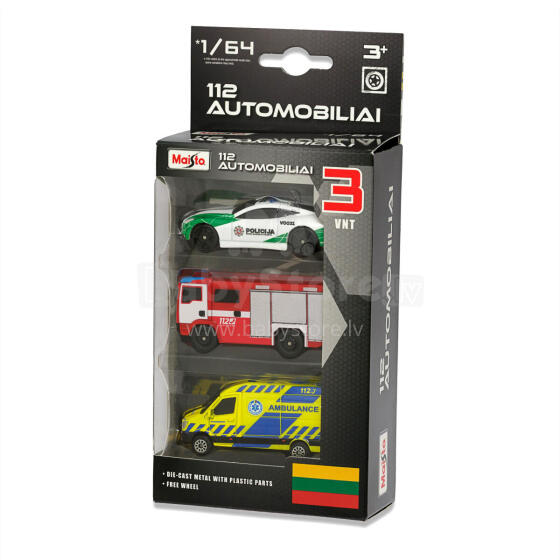 MAISTO DIE CAST emergency vehicles 1/64 112 AUTOMOBILIAI, 12456