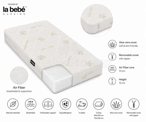 La Bebe™ Royal Air Fiber Aloe Vera Mattress Art.290775 Детский ортопедический матрас для кровати со съёмным чехлом 120×60см