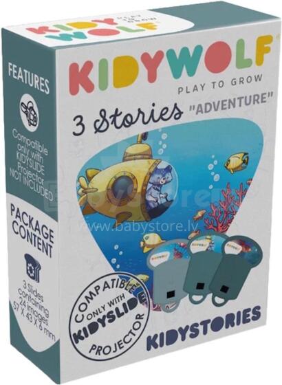 KIDYWOLF story set Adventure, 3 stories for KIDYSLIDE projector, KIDYSTORIES-AD