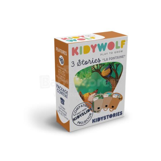 KIDYWOLF story set La Fontaine’s Fables, 3 stories for KIDYSLIDE projector, KIDYSTORIES-LA