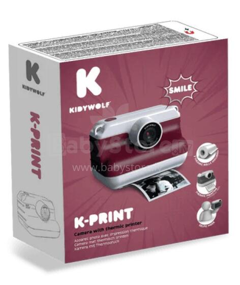 KIDYWOLF instant camera with thermal printing, red, K-PRINT-RD