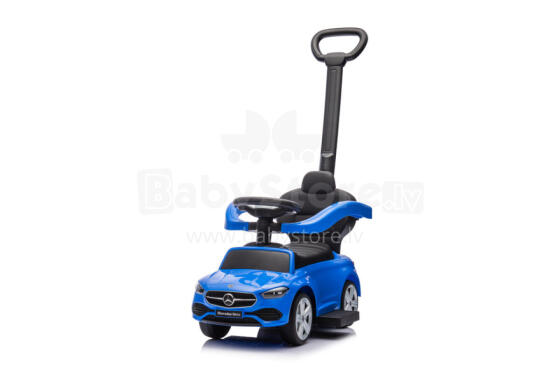 Ride-on car with handle - 668- rubber wheels PVC  - eco-leather - MERCEDES C63 - BLUE