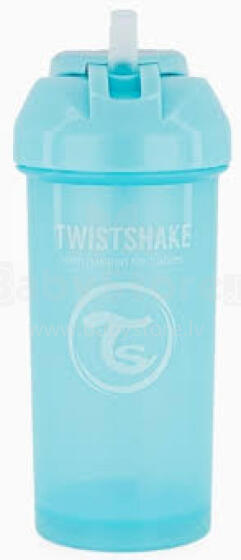 Twistshake Straw Cup Art.78589 Pastel Blue Baby sippy cup with silicone straw, 6+ months, 360 ml