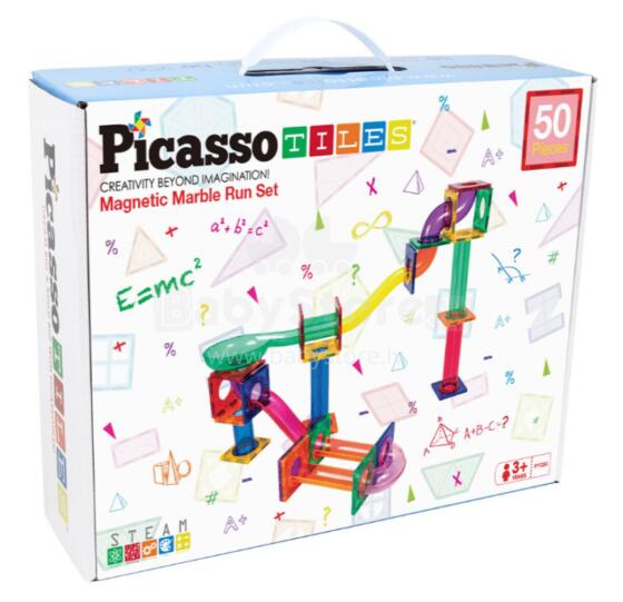 PICASSO TILES Magnetic Construction Set Marble Run 50 pcs, PTG50