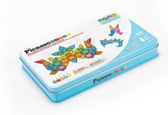 PICASSO TILES Magnetic Construction Set with Pencil Case 50 pcs, PN020