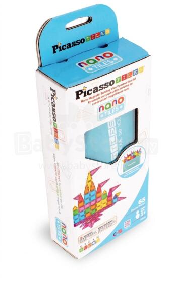 PICASSO TILES Magnetic Construction Set with Pencil Case 65 pcs, PN03