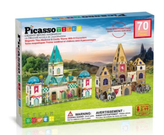 PICASSO TILES Magnetic Construction Set Medieval Age Set, PTQ01