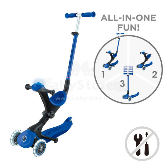 GLOBBER scooter Go Up Deluxe Flash Lights, dark blue, 748-600