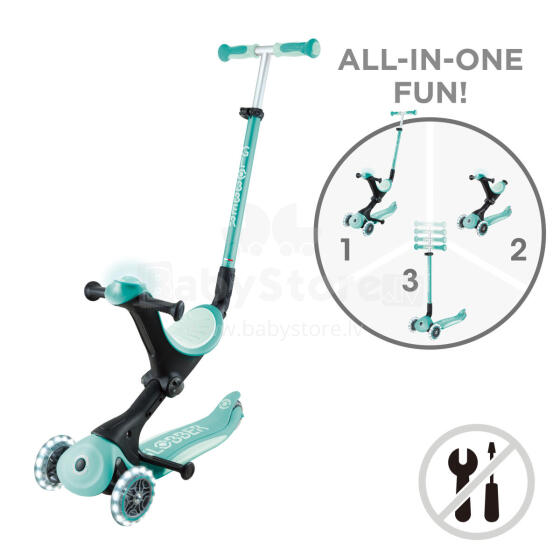 GLOBBER scooter Go Up Deluxe Flash Lights, mint, 748-706