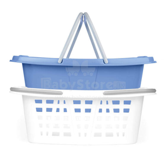 Beldray LA030450CRNFPEU7  Set Of Two Laundry Baskets, White/Blue