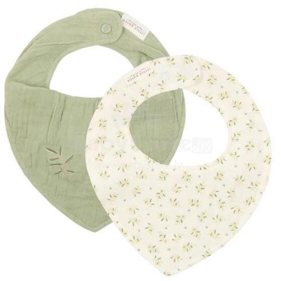 Little Dutch Bandana Bib Muslin Art.TE50114034 Blueberry Leaves & Sage Lacīte / Priekšautiņš / auduma lakatiņš (2 gb.)