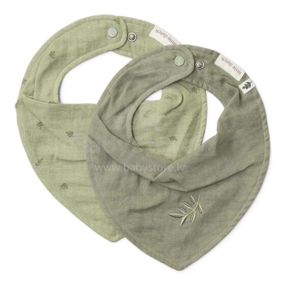 Little Dutch Bandana Bib Muslin Art.TE50115039 Pure Sage Lacīte / Priekšautiņš / auduma lakatiņš (2 gb.)