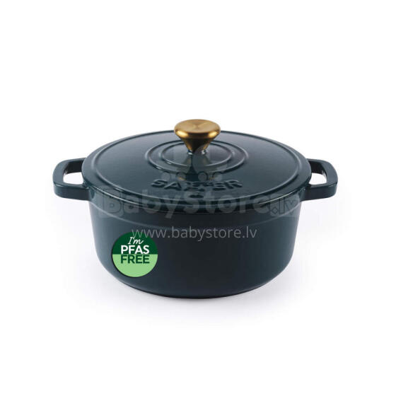 Salter BW13771GR Chester 3.4L Cast Iron Casserole Pot 24 cm Green