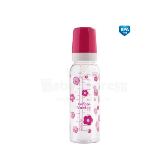 Canpol Babies Art.11/810 Plastic bottle 0+, 0% BPA, silicone teat, 250 ml.