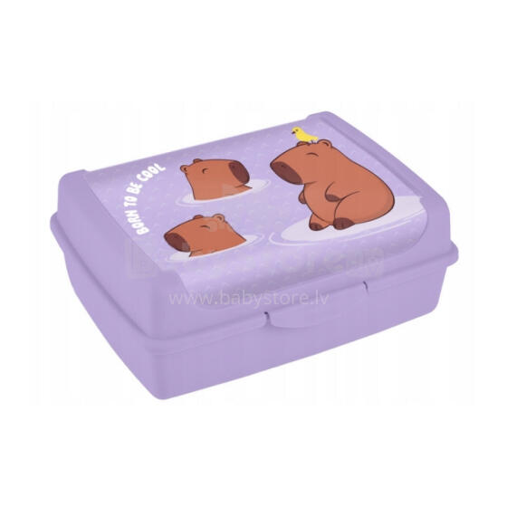 Food storage container deco-click-box midi 1L Carla &ldquo;Capybara&rdquo; 17x13x7cm soft purple