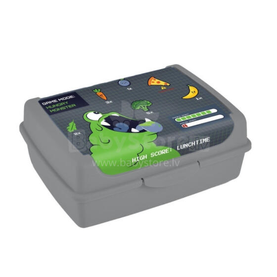Food storage container deco-click-box midi 1L Carla &ldquo;Monster&rdquo; 17x13x7cm gray