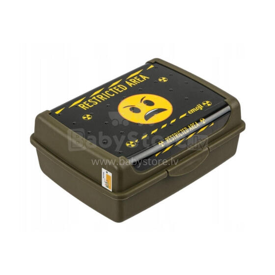 Pārtikas uzglabāšanas trauks deco-click-box midi 1L Carla &amp;quot;Emoji Danger&amp;quot; 17x13x7cm olīvu krāsā