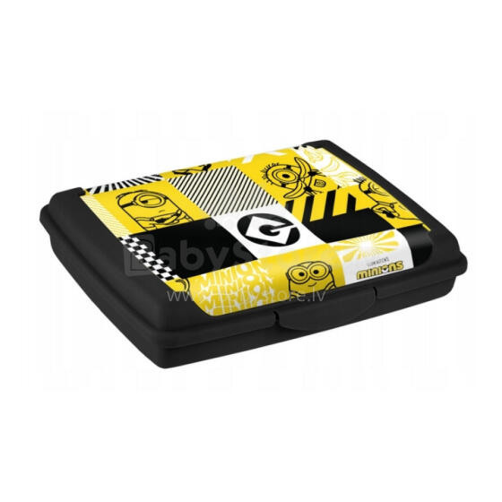 Food storage container deco-click-box mini 0.5L Carla &amp;quot;Minions Mosaic&amp;quot; 17x13x3.5cm black