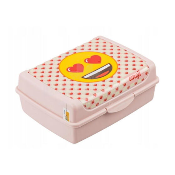 Food storage container deco-click-box midi 1L Carla &amp;quot;Emoji Hearts&amp;quot; 17x13x7cm pink