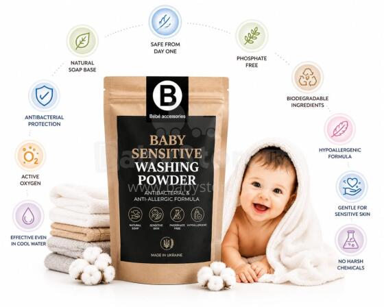 Bebe Basic Baby Sensitive Washing Powder Art.292438  Washing powder for babies from the first days of life, 400g