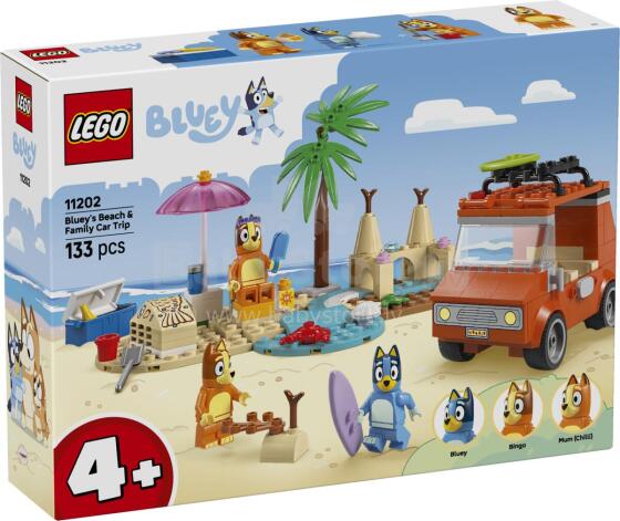 LEGO 4PLUS Bluey pludmales un ģimenes auto ceļojums
