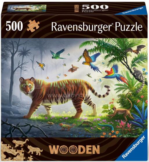 Ravensburger koka puzle 500 gab. Tīģeris džungļos