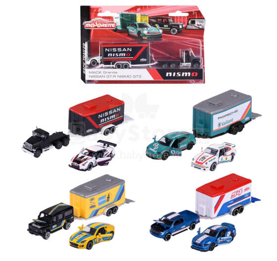 Majorette Racing Car + Trailer