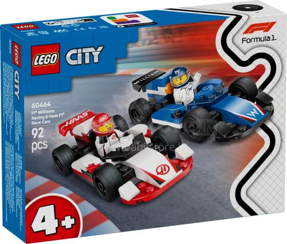 LEGO City F1 Williams Racing un Haas F1 sacīkšu automašīnas