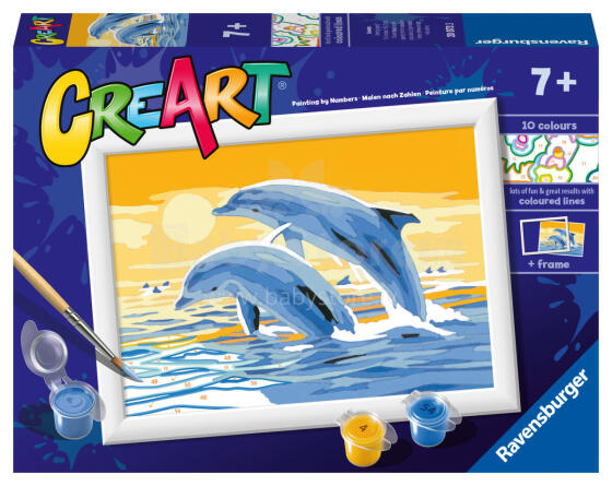 Ravensburger Krāso pēc numuriem Priecīgie delfīni