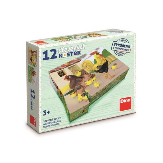 Dino Cube Puzzle 12 pc Domestic Animals 