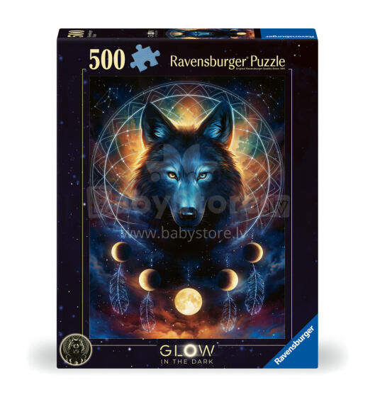 Пазл Ravensburger в темноте 500 деталей: Лунный волк