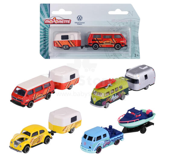 Majorette Premium Cars VW Original + Trailer 4 Different