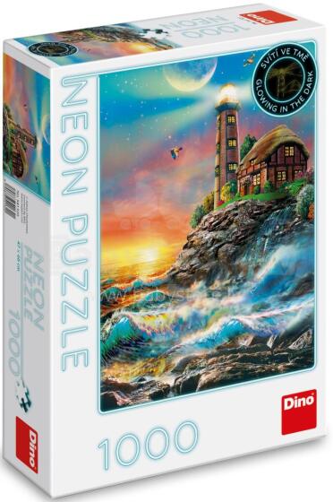 Dino Neon Puzzle 1000 pc Lighthouse on the island