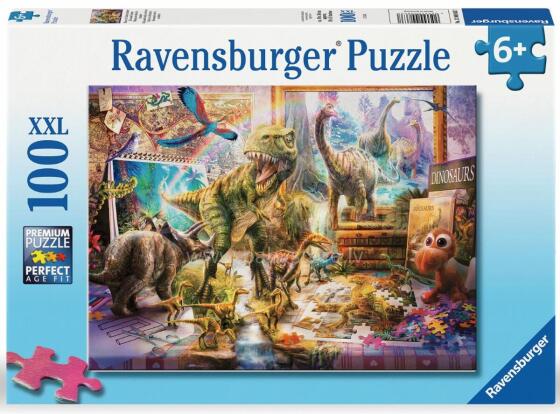 Ravensburger puzle 100 gab. Dinosauri bērnu istabā