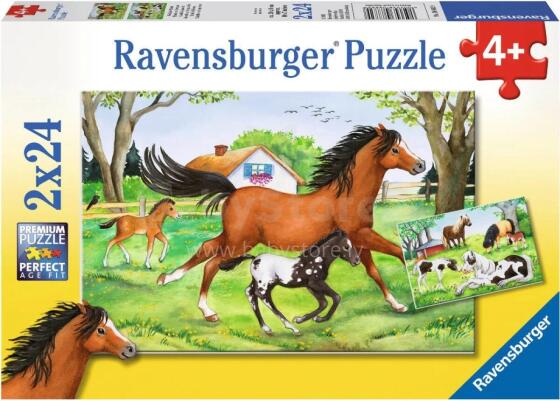 Ravensburger puzle 2x24 gabali pasaules zirgiem