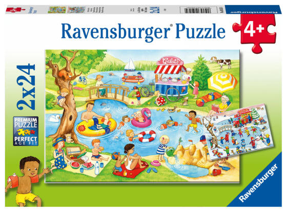 Ravensburger puzle 2x24 gabali peldēšana ezerā