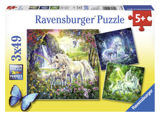 Ravensburger Puzzle 3x49 pc Beautiful Unicorns