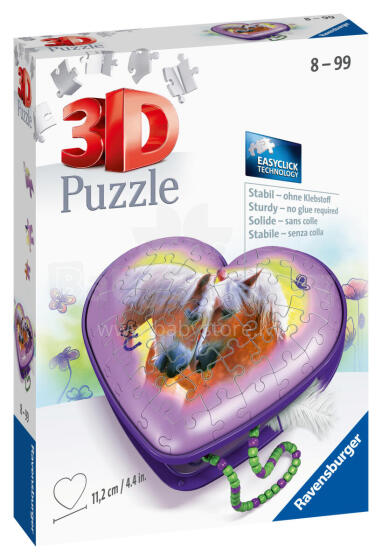 Ravensburger 3D puzle rotu kaste zirgs