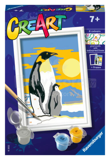 Ravensburger Krāso pēc numuriem Pingvīnu ģimene