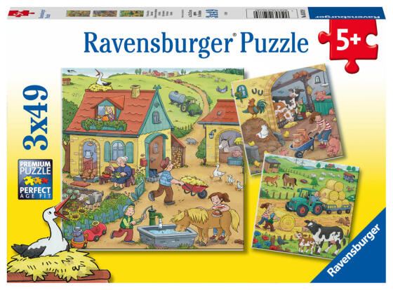 Ravensburger Puzzle 3x49 pc On the Farm