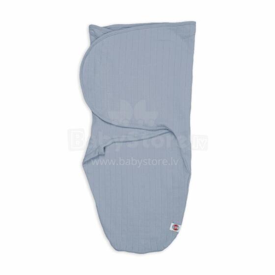 Lodger Bundler Solid kokvilnas autiņš mazuļa ietīšanai, Blue Fogg