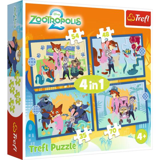 TREFL DISNEY ZOOTROPOLIS Puzzle Set 4 in 1