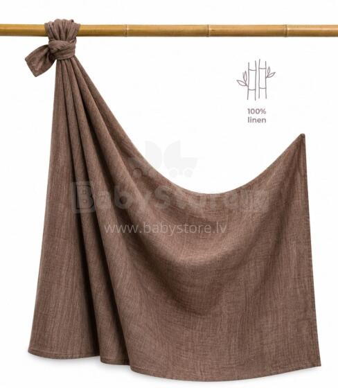 La Bebe™ Eco Natural Linen Swaddle Art.294581 Brown Augstākās kvalitātes  ietināšanas autiņš no dabīga līna ,  (150x100 cm)